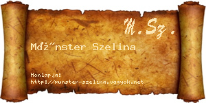 Münster Szelina névjegykártya